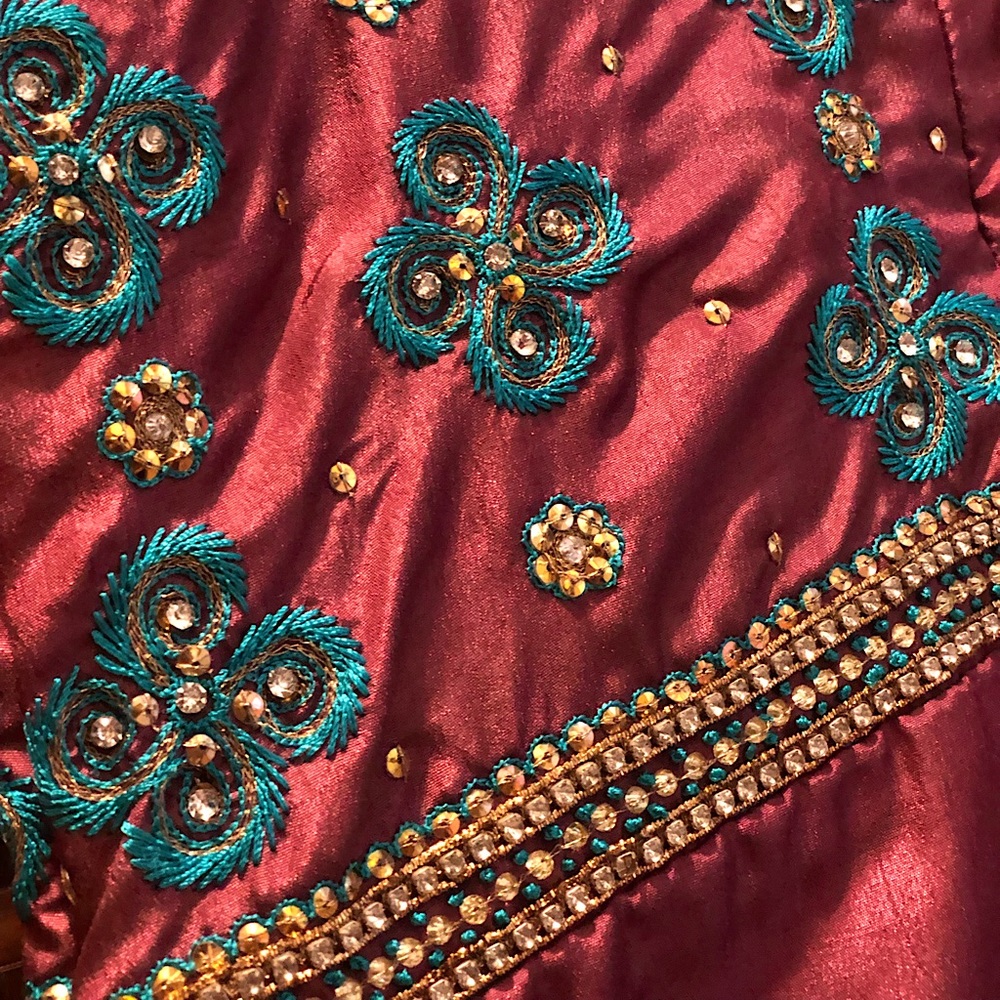 Mauve Aqua Salwar Churidar Punjabi Dress 3pc